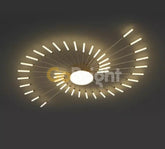 Lustra 42 LEDuri 84W Diametru 130cm Spiral 3 Tipuri de Lumini Auriu